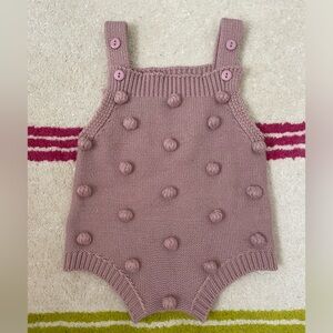 Knit pink baby romper